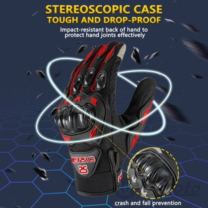Summer Breathable Full Finger Motorcycle Gloves Non Slip Racing Gloves for Motocross & Touchscreen Bikers