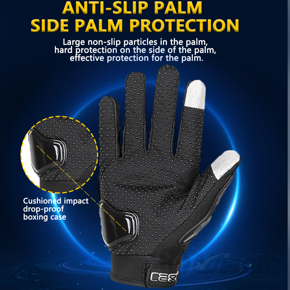 Summer Breathable Full Finger Motorcycle Gloves Non Slip Racing Gloves for Motocross & Touchscreen Bikers