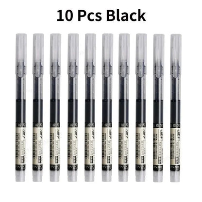10Pcs High Quality Needle Type Gel Pens Smooth Writing Straight Liquid Ballpoint Pens Kawaii Statio 6