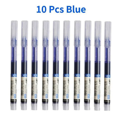 10Pcs High Quality Needle Type Gel Pens Smooth Writing Straight Liquid Ballpoint Pens Kawaii Statio 7