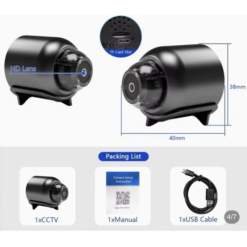 X5 Mini Camera HD 1080P WiFi Compact Wireless Security Cam With Night Vision  Loop Recording  Ideal 7