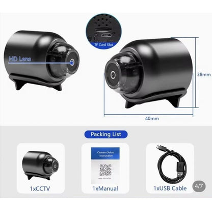 X5 Mini Camera HD 1080P WiFi Compact Wireless Security Cam With Night Vision  Loop Recording  Ideal 7