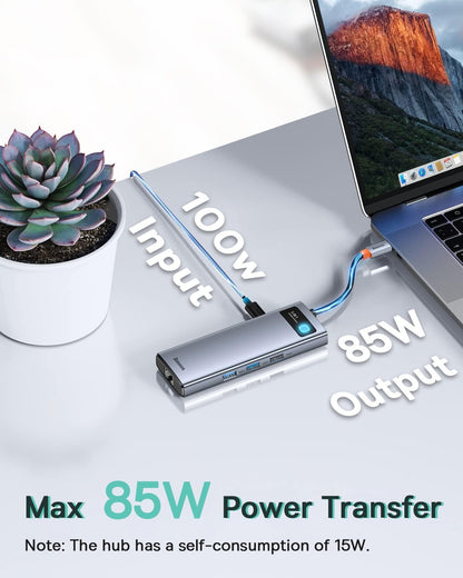 Baseus USBC Hub 7in1 Adapter 4K 60Hz HDMI 100W PD Charging Ethernet  USB 30 For MacBook And Laptop 4