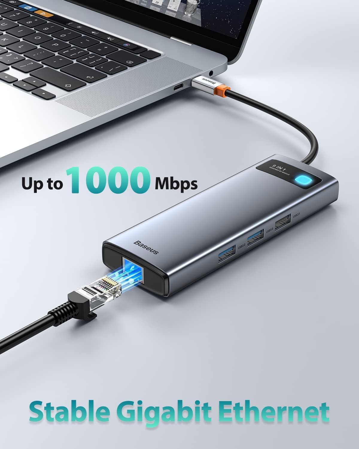 Baseus USBC Hub 7in1 Adapter 4K 60Hz HDMI 100W PD Charging Ethernet  USB 30 For MacBook And Laptop 3