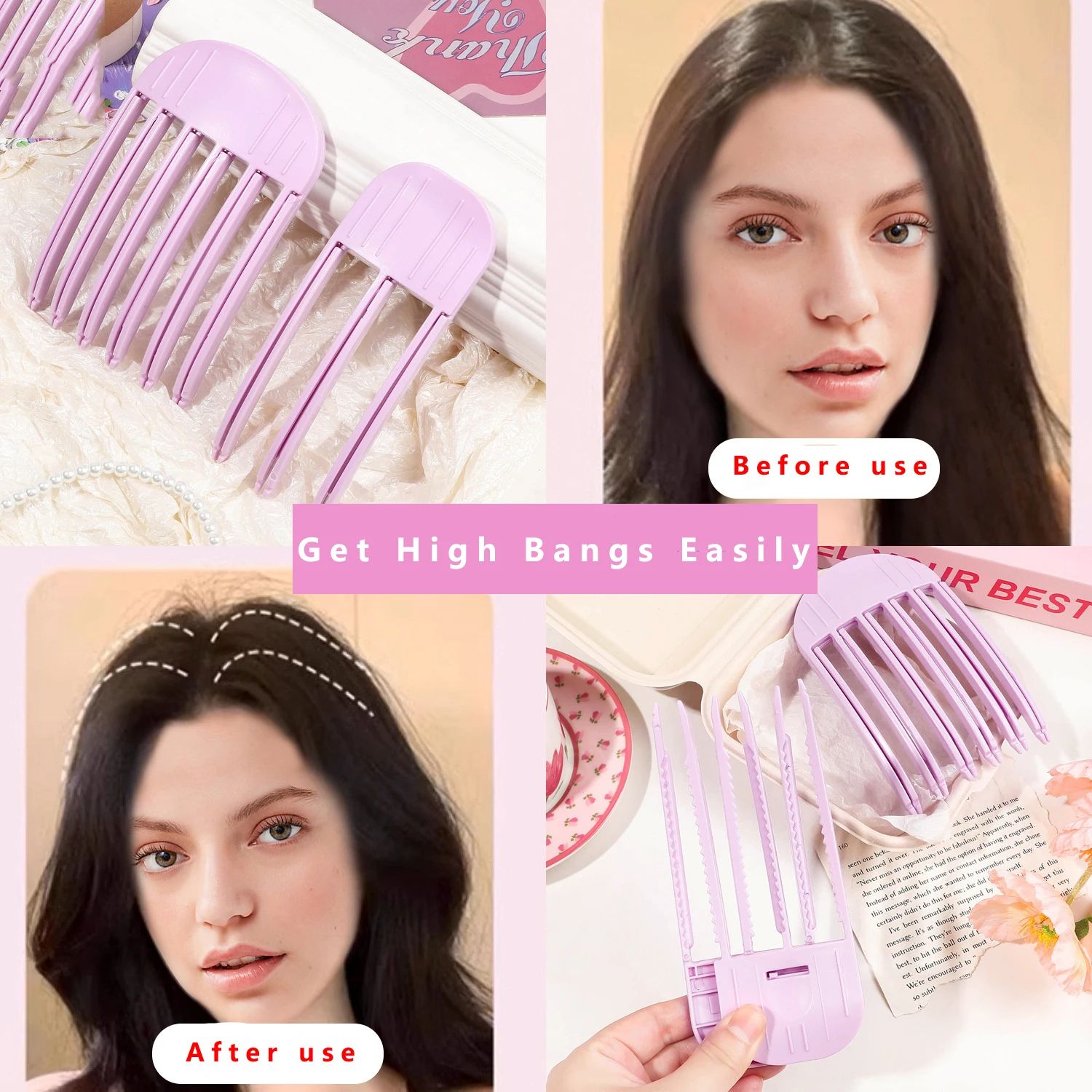 Fluffy Hairpin Curling Bangs Clips  Volumizing Hair Root Clips For Women Heatless Hair Roller For N 2
