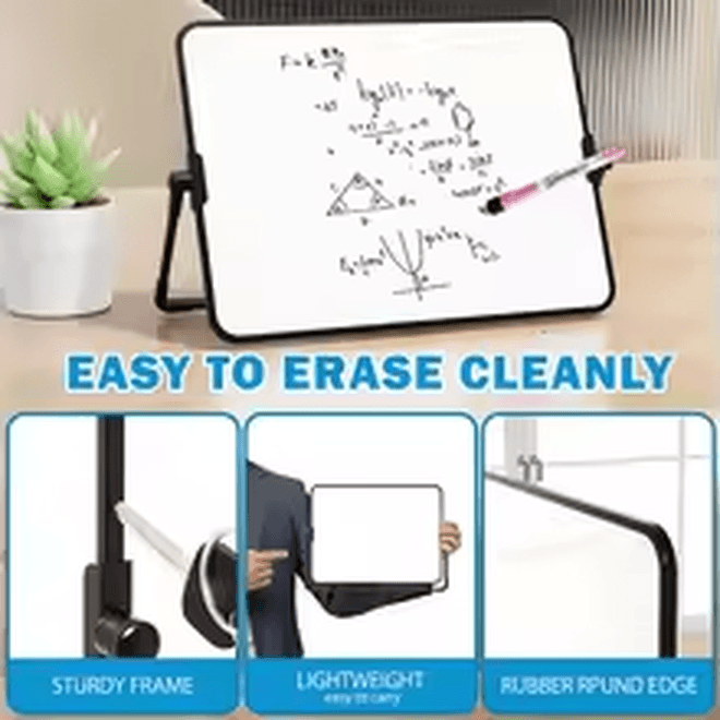 Portable Dry Erase Whiteboard With Stand A3A4 Sizes For Desk Classroom  Presentations 3