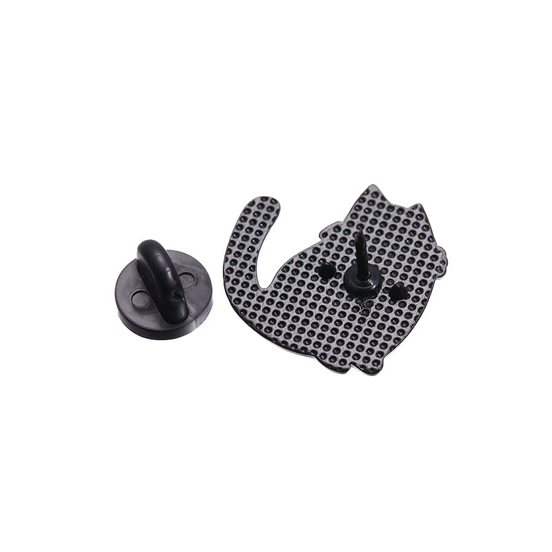 Black Cat Cinderella Brooch Cute Metal Badge With Big Eyes Geometric Baked Paint Accessories For Ba 4