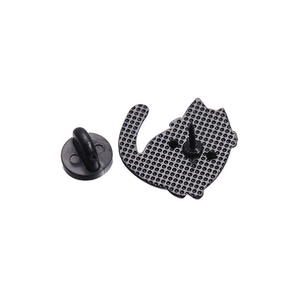 Black Cat Cinderella Brooch Cute Metal Badge With Big Eyes Geometric Baked Paint Accessories For Ba 4