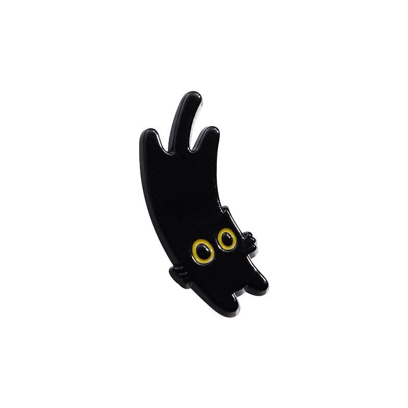 Black Cat Cinderella Brooch Cute Metal Badge With Big Eyes Geometric Baked Paint Accessories For Ba 10