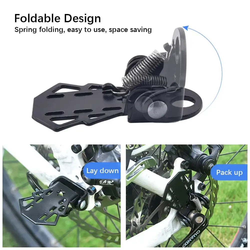 Bike Rear Foot Pedals Set HeavyDuty Cycling Footrests For Passenger Comfort Mounts On Rear Wheel Ax 3