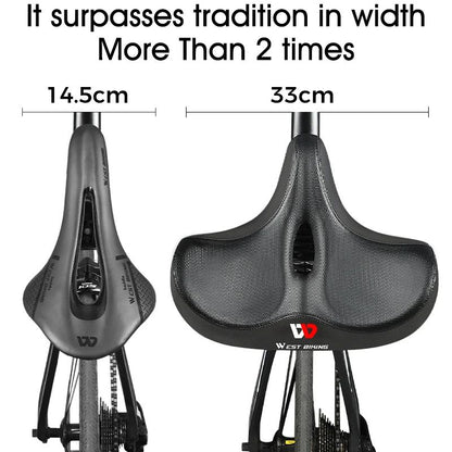 BIKING Ergonomic Soft Bicycle Saddle  Wide Thick Cushion Pad For MTB  Road Bikes Comfortable Breath 4