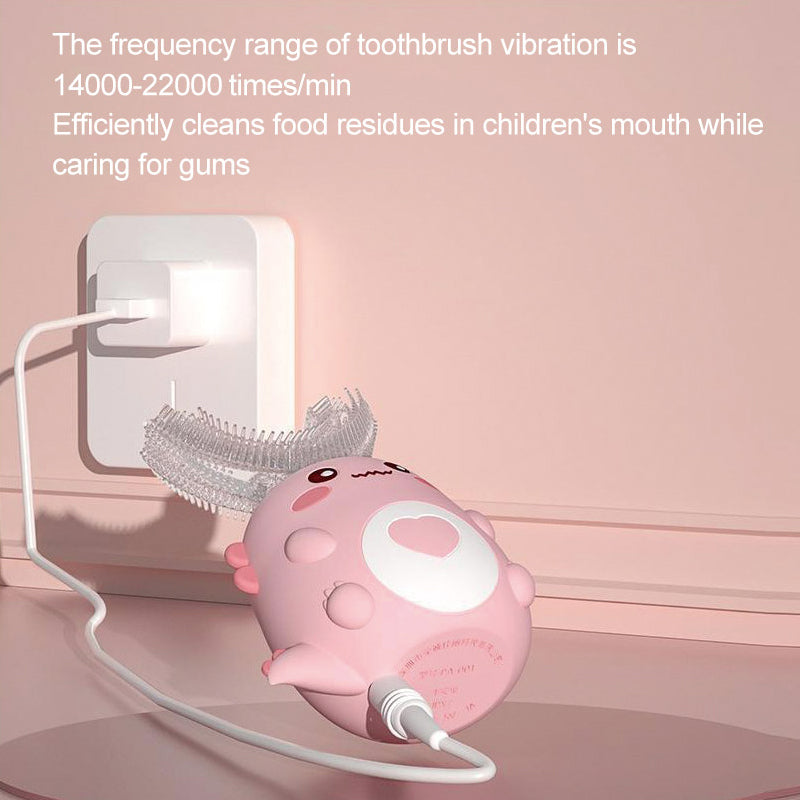 Kids U Shaped Electric Toothbrush 360 Smart Cartoon Silicone Toothbrush Rechargeable  Sonic For Chi 4
