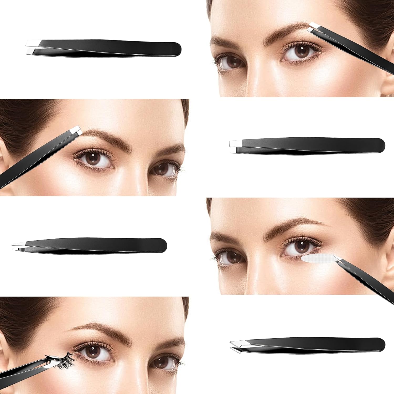 4Piece Precision Tweezers Set  Professional Stainless Steel Kit For Eyebrow Shaping  Splinter Remov 3