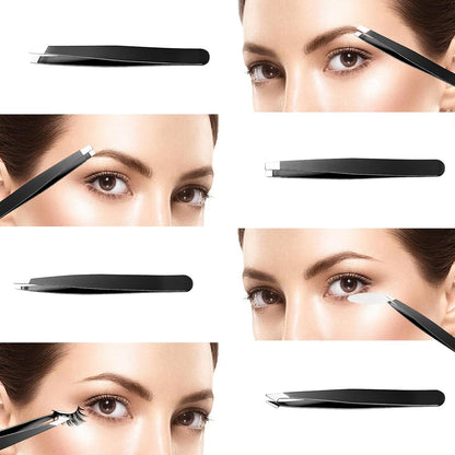 4Piece Precision Tweezers Set  Professional Stainless Steel Kit For Eyebrow Shaping  Splinter Remov 3