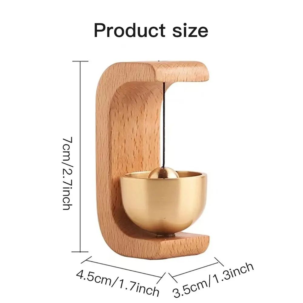 Magnetic Dopamine Windbell Beech  Walnut Copper Bell For Home Entry Car Door Reminder And Decorativ