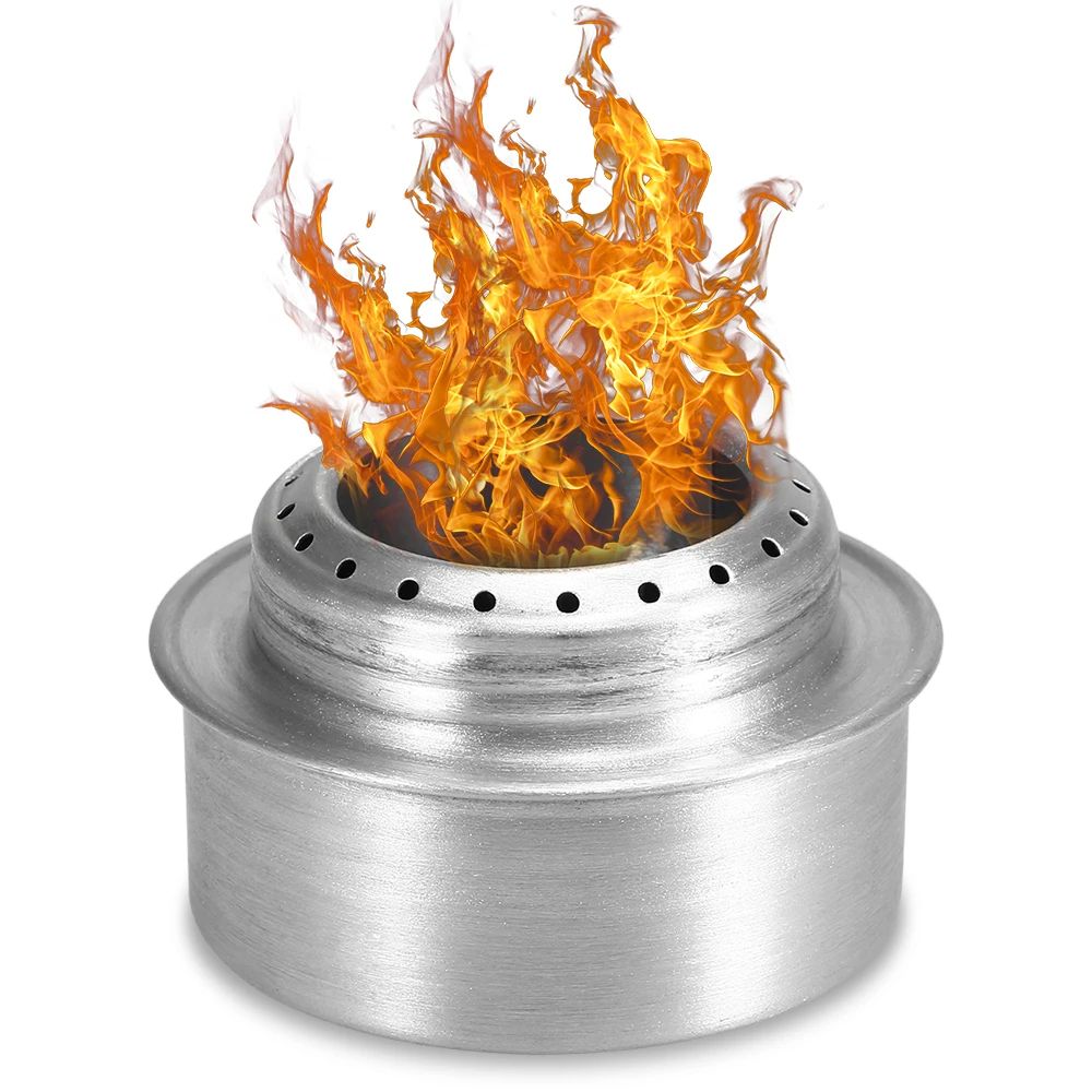 Camping Stove Portable Mini Aluminum Alcohol Stove With Lid Ultralight Outdoor Cooking Gear For Hik 1