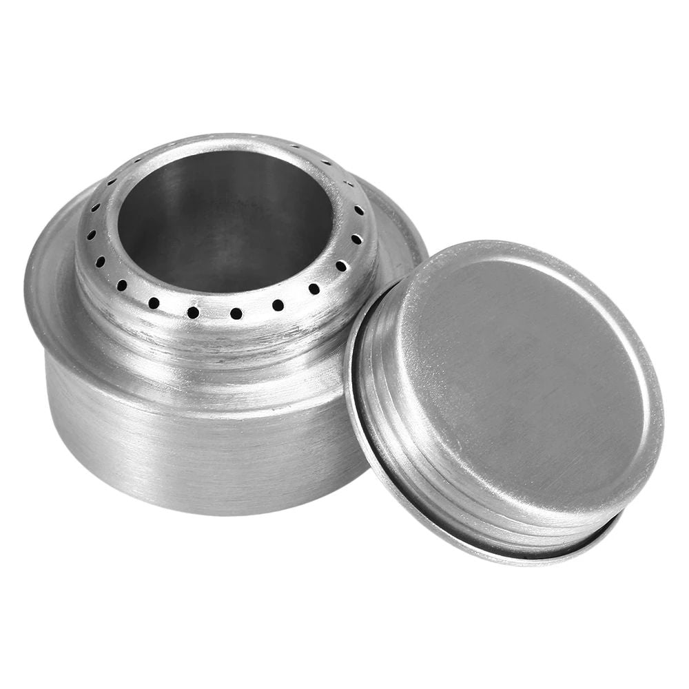 Camping Stove Portable Mini Aluminum Alcohol Stove With Lid Ultralight Outdoor Cooking Gear For Hik 4