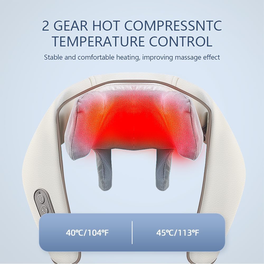 Viladepot 6D Kneading Massage Pillow  Heated Neck  Shoulder Massager With Adjustable Straps For Fat 6