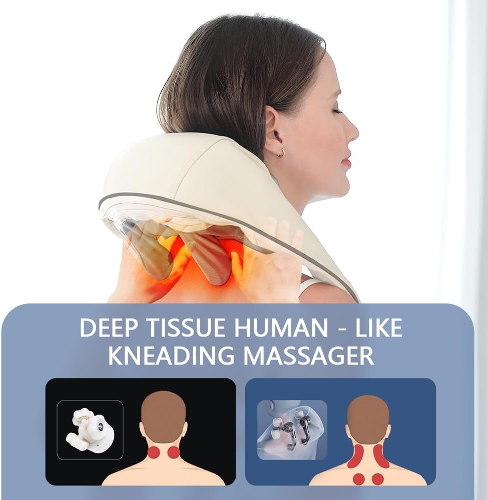 Viladepot 6D Kneading Massage Pillow  Heated Neck  Shoulder Massager With Adjustable Straps For Fat 5