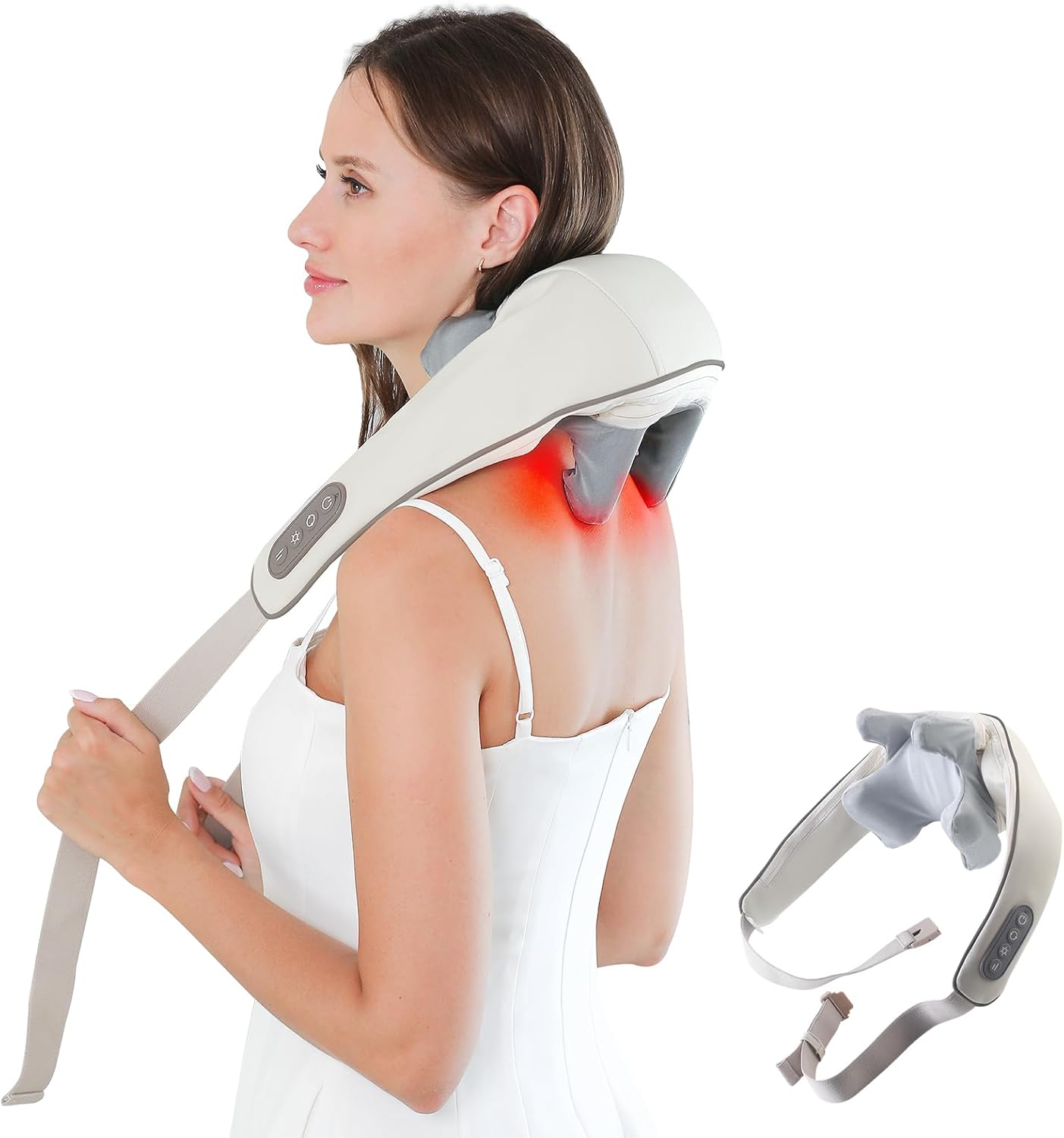 Viladepot 6D Kneading Massage Pillow  Heated Neck  Shoulder Massager With Adjustable Straps For Fat 1