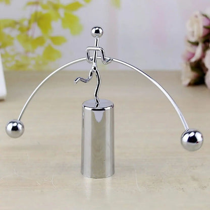 Creative Balance Ball Swing Weightlifting Small Iron Man, Fun Tumbler Desk Ornament for Home & Office Decor