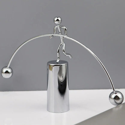 Creative Balance Ball Swing Weightlifting Small Iron Man Fun Tumbler Desk Ornament For Home  Office 1