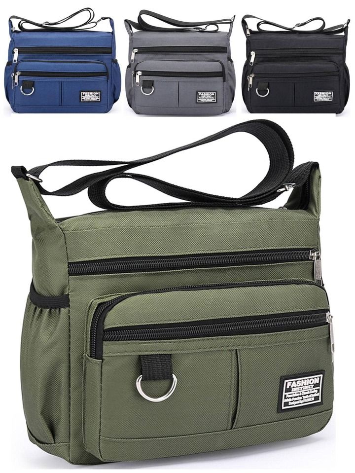 UrbanEdge Mens MultiPocket Crossbody Bag  Large Capacity Shoulder Satchel For Travel  Business 1