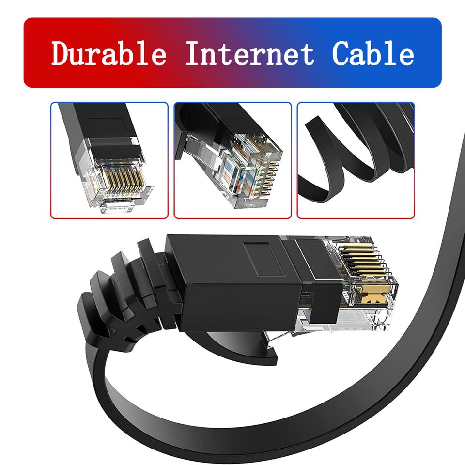 HENGSUR HighSpeed Flat Cat6 Ethernet Cable  5M To 30M RJ45 LAN Patch Cord For Router Modem And Gami 4