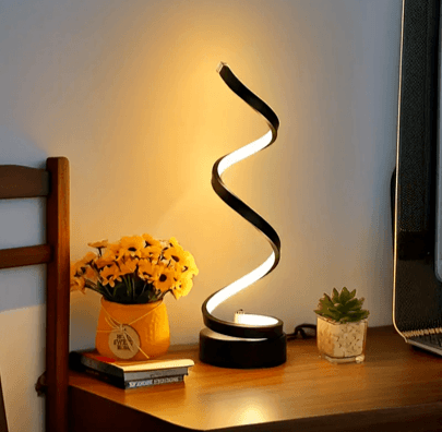 LunaGlow Spiral LED Table Lamp  Modern Dimmable Night Light For Bedroom  Living Room 2