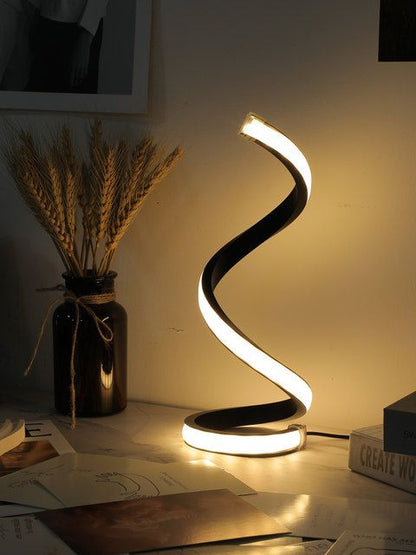 LunaGlow Spiral LED Table Lamp  Modern Dimmable Night Light For Bedroom  Living Room 1