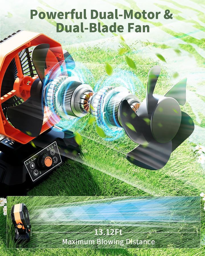 ColdSky 20000mAh Portable Camping Fan With LED Lantern  8Speed Rechargeable Fan For Tent Outdoor  E 4