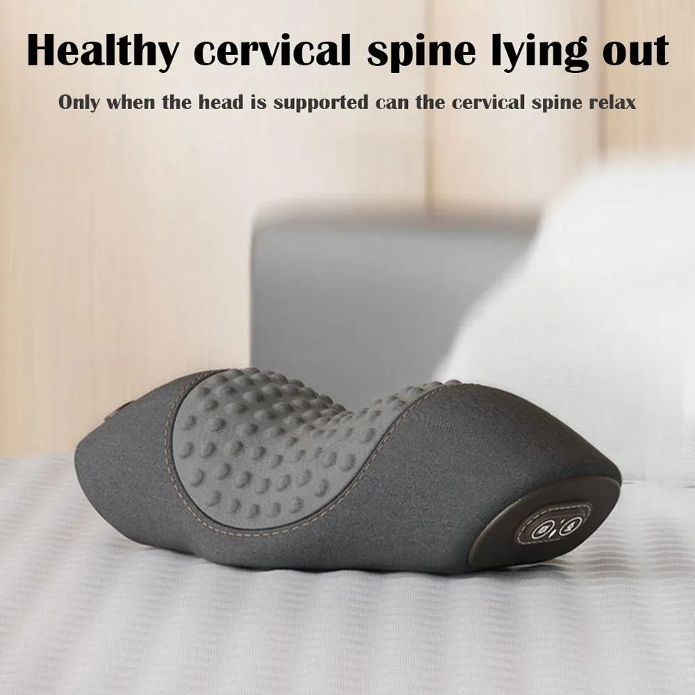 Okayso Heated Neck Massager Pillow  Cervical Traction  Vibration Therapy For Neck And Shoulder 1