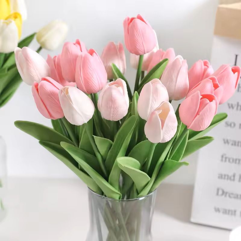 Real Touch Artificial Tulip Bouquet for Home and Wedding Decor – 10 Stems