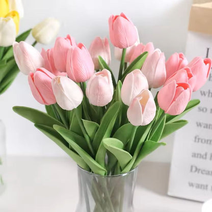 Real Touch Artificial Tulip Bouquet for Home and Wedding Decor – 10 Stems