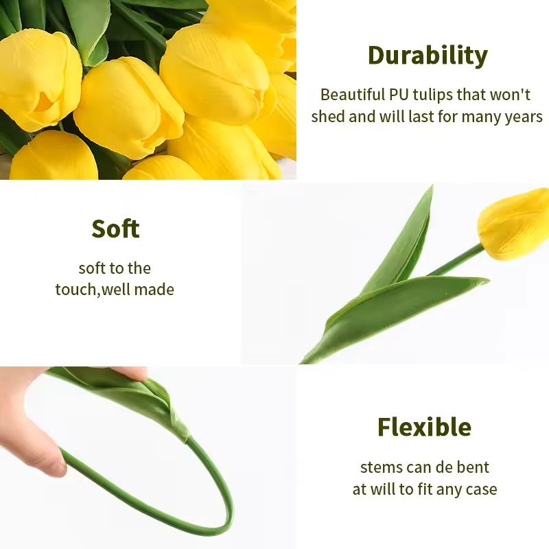 Real Touch Artificial Tulip Bouquet For Home And Wedding Decor  10 Stems 5