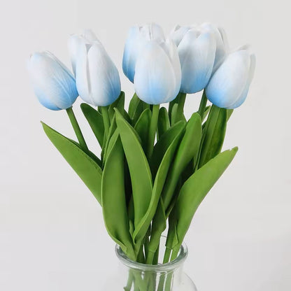 Real Touch Artificial Tulip Bouquet For Home And Wedding Decor  10 Stems 12