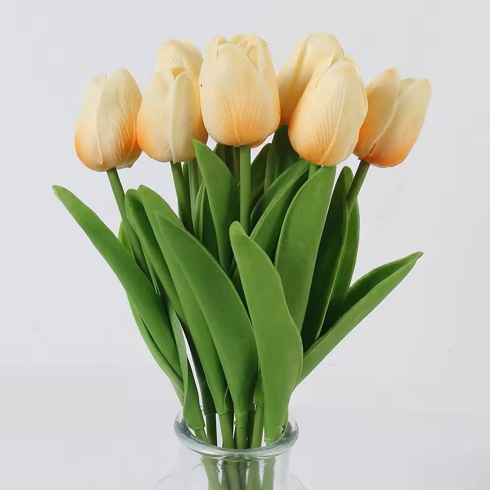 Real Touch Artificial Tulip Bouquet For Home And Wedding Decor  10 Stems 13