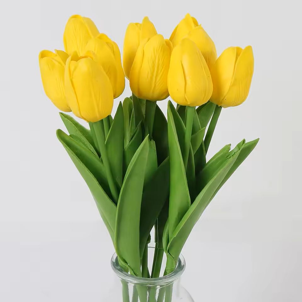 Real Touch Artificial Tulip Bouquet For Home And Wedding Decor  10 Stems 14