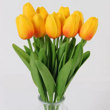 Real Touch Artificial Tulip Bouquet For Home And Wedding Decor  10 Stems 15