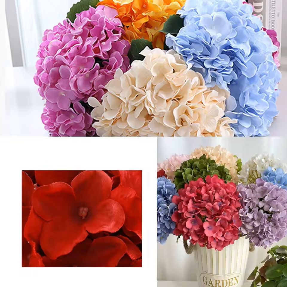 Silk Hydrangea Bouquet with Big Blooms for Home and Wedding Decor