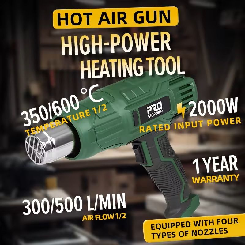 Electric Heat Gun With Adjustable Temperature And Nozzle Attachments 2