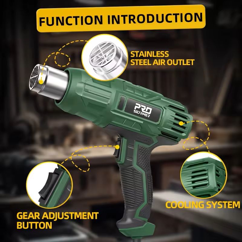 Electric Heat Gun With Adjustable Temperature And Nozzle Attachments 5