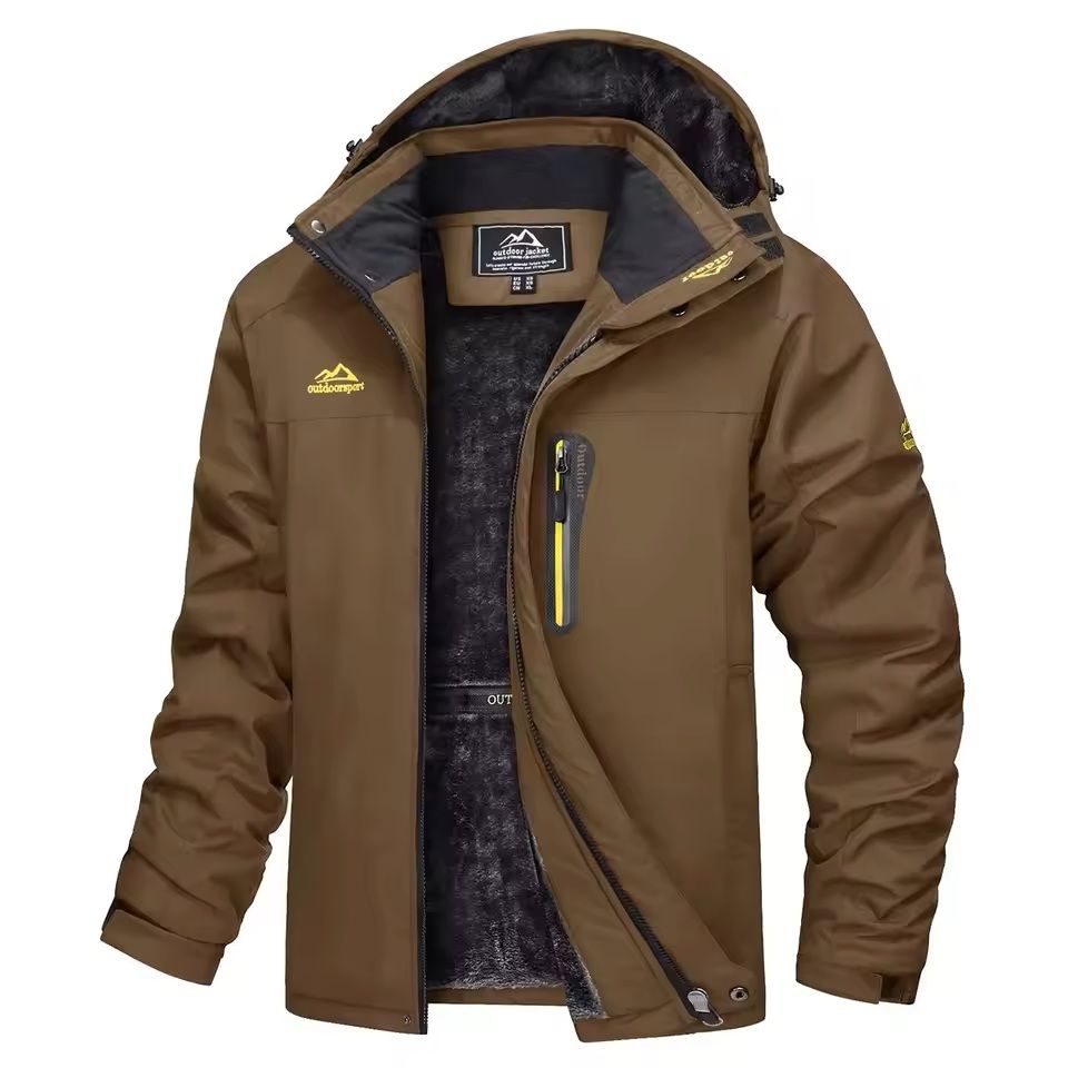 Mens Waterproof Ski Jacket With Fleece Lining And Removable Hood 11