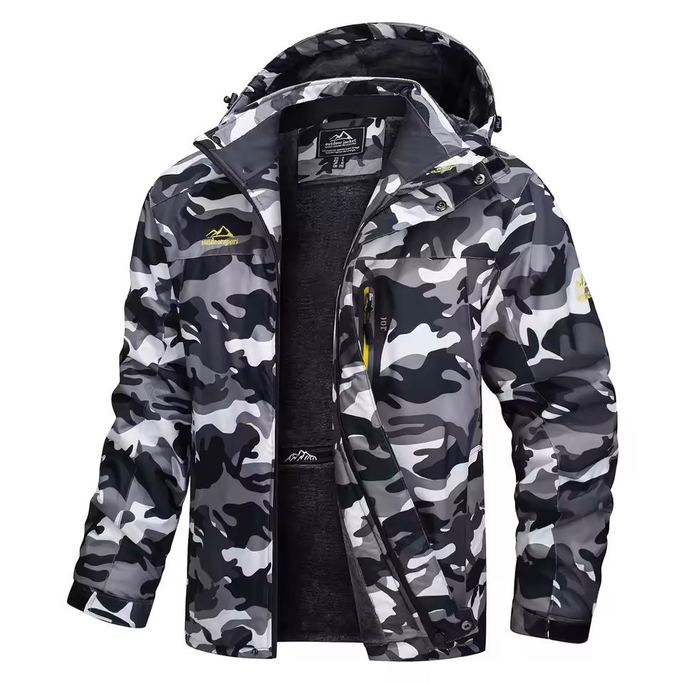 Mens Waterproof Ski Jacket With Fleece Lining And Removable Hood 14