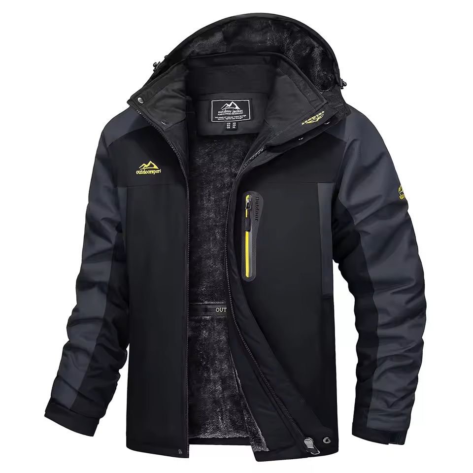 Mens Waterproof Ski Jacket With Fleece Lining And Removable Hood 15