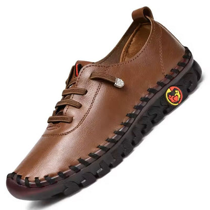 Womens Casual Leather Sneakers With Flat Sole And Lace Up Design 7