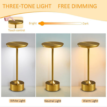 Wireless Touch Dimming LED Table Lamp  Rechargeable Ambient Light For Home Bar  Restaurant 5