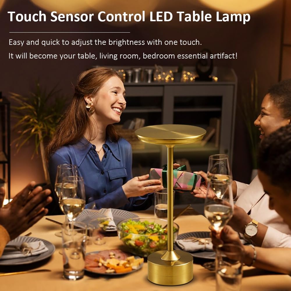Wireless Touch Dimming LED Table Lamp  Rechargeable Ambient Light For Home Bar  Restaurant 13