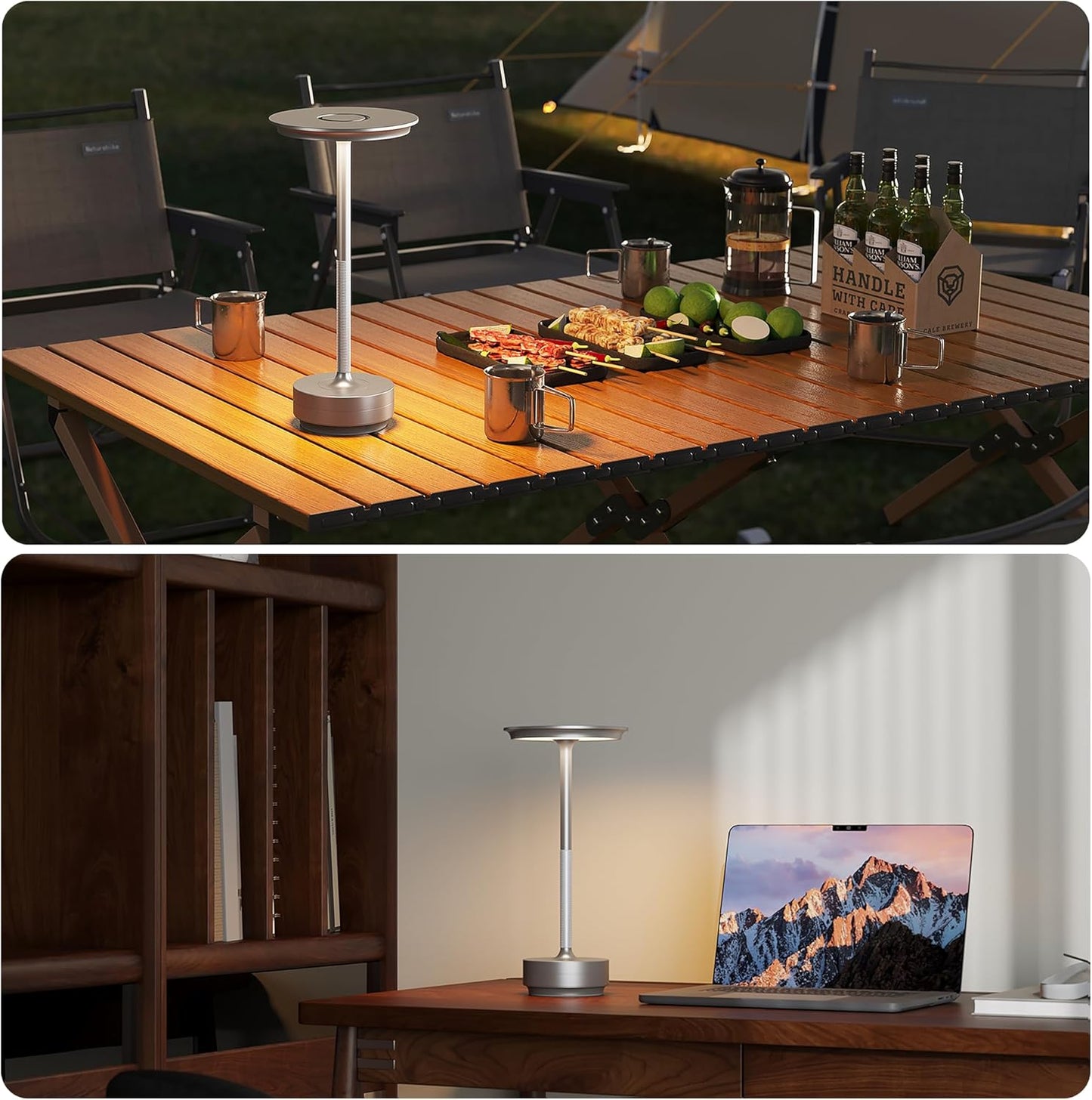 Wireless Touch Dimming LED Table Lamp  Rechargeable Ambient Light For Home Bar  Restaurant 4