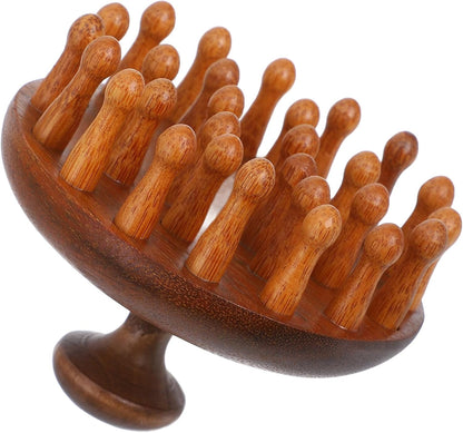 Multi-Functional Sandalwood Massage Comb – Scalp Stimulator & Body Guasha Tool